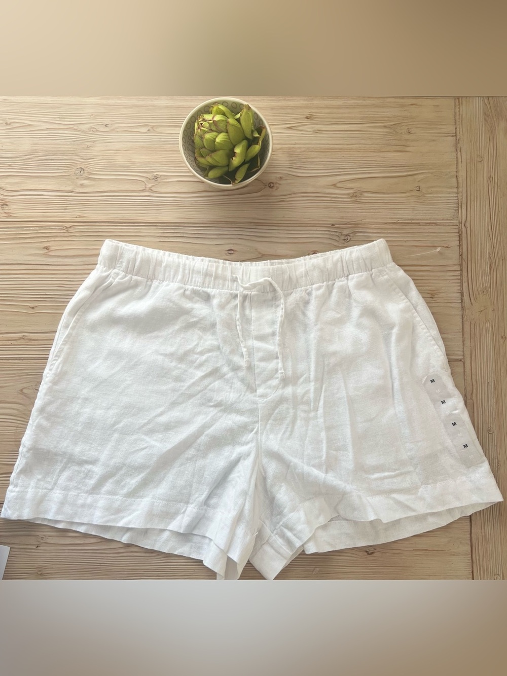 GAP White Relaxed Linen-Blend Women’s Shorts
